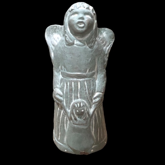 Isabel Bloom/Vintage/Cherub Girl w/ child/92/signed sculpture/ concrete figurine - Picture 3 of 9